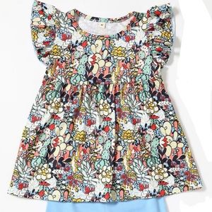 Just arrived! Cactus flower shorts outfit- girls